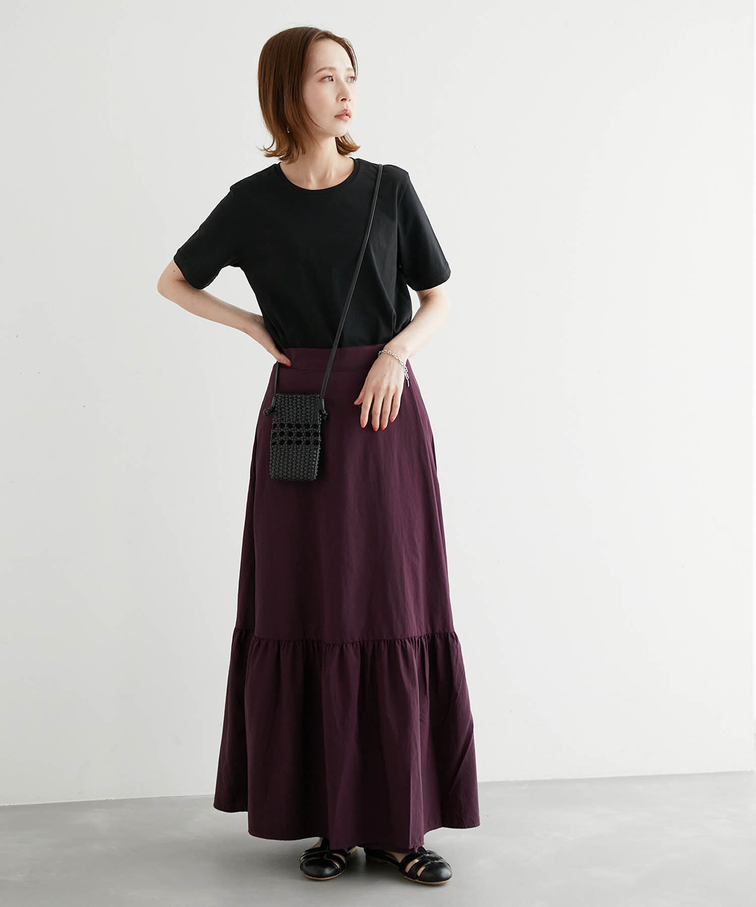 Rope&rsquo;Picnic「ラップ風タックタフタスカート」|スカート|