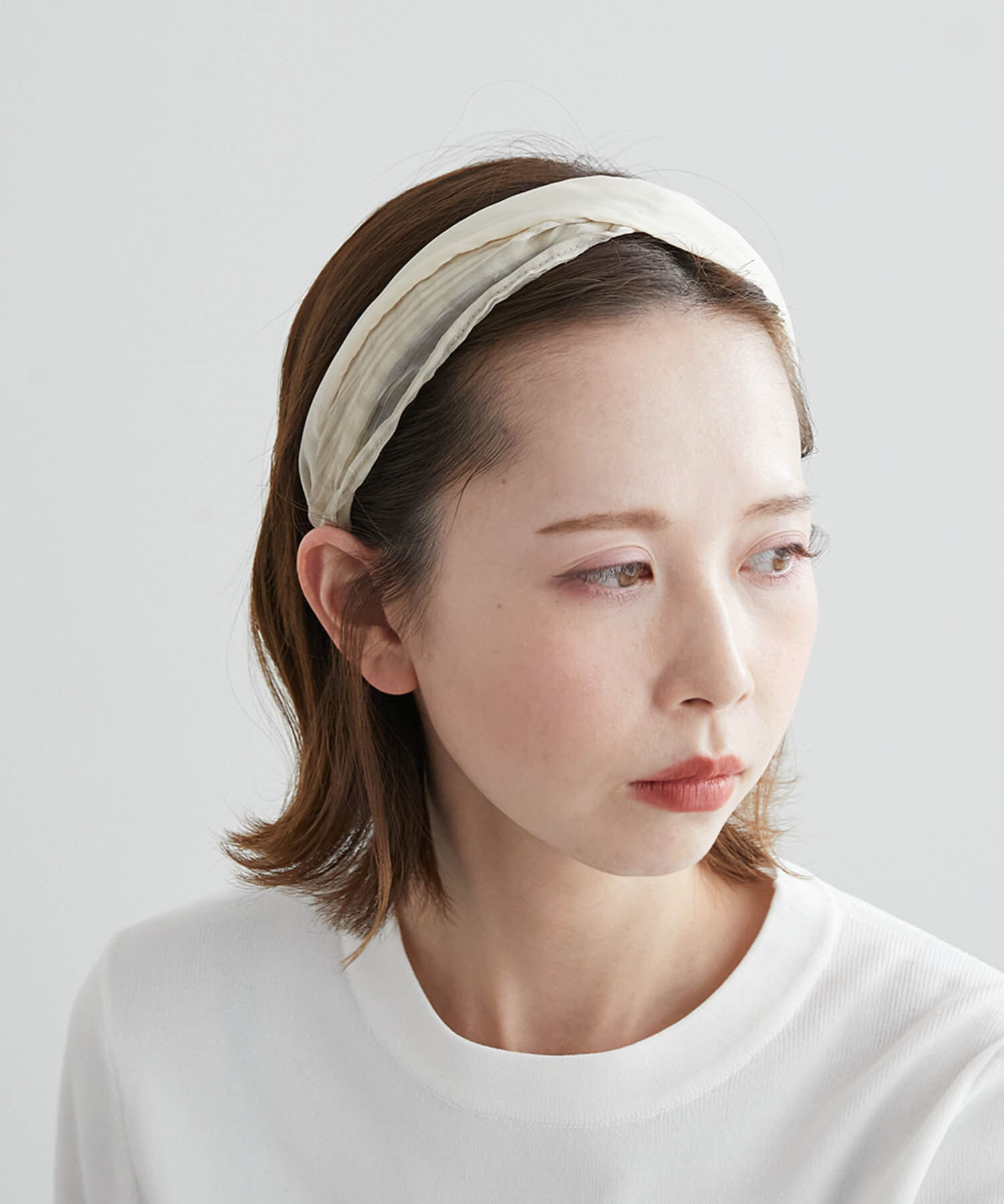 ROPE PICNIC PASSAGE「オーガンジーチェッククロスカチューシャ」|カチューシャ|