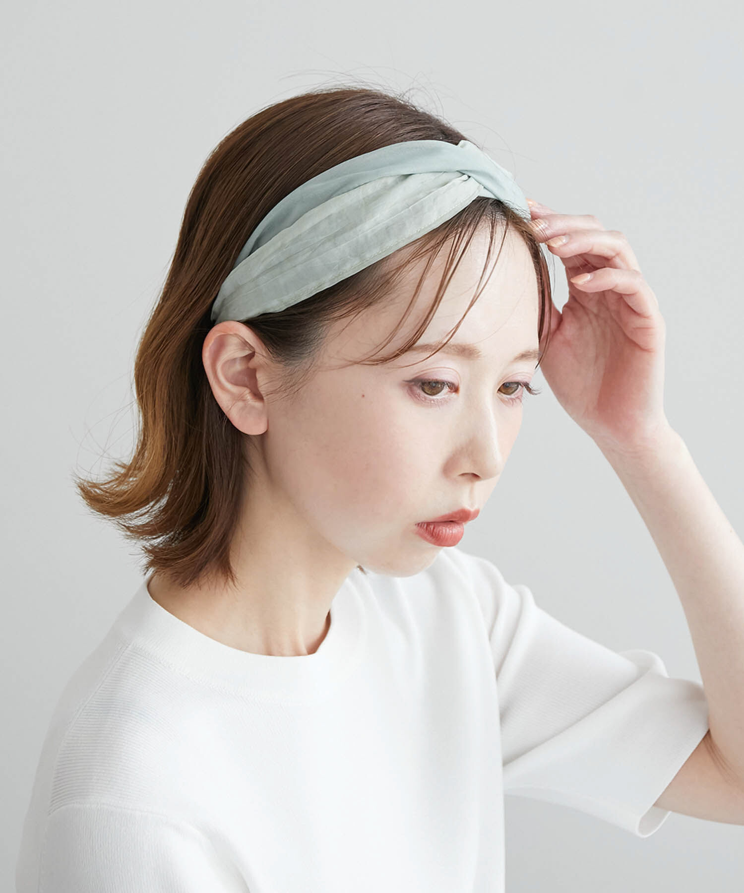 ROPE PICNIC PASSAGE「オーガンジーチェッククロスカチューシャ」|カチューシャ|