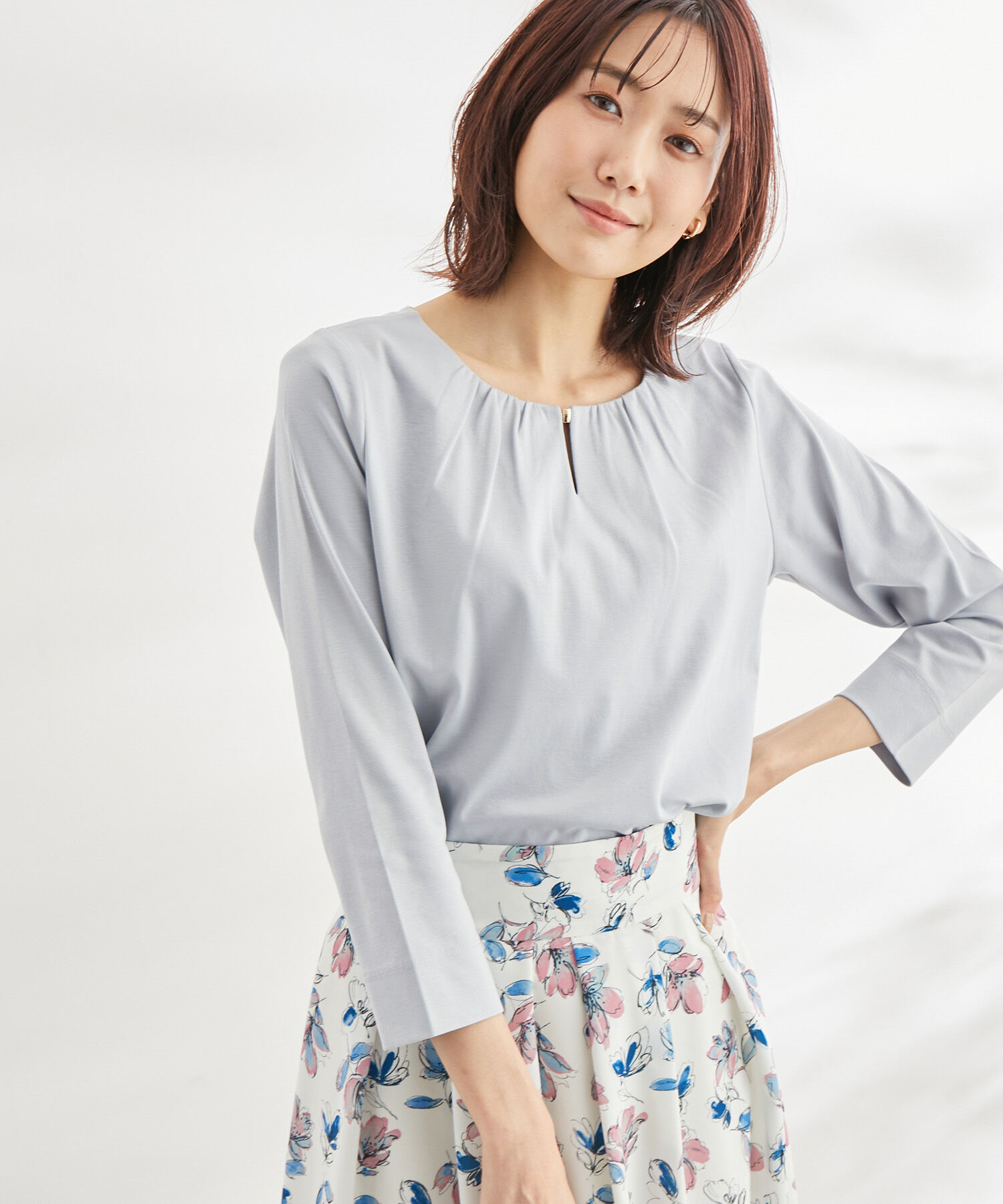 Rope&rsquo;Picnic「ゴールドパーツポンチトップス」|Tシャツ・カットソー|グレー系(09)