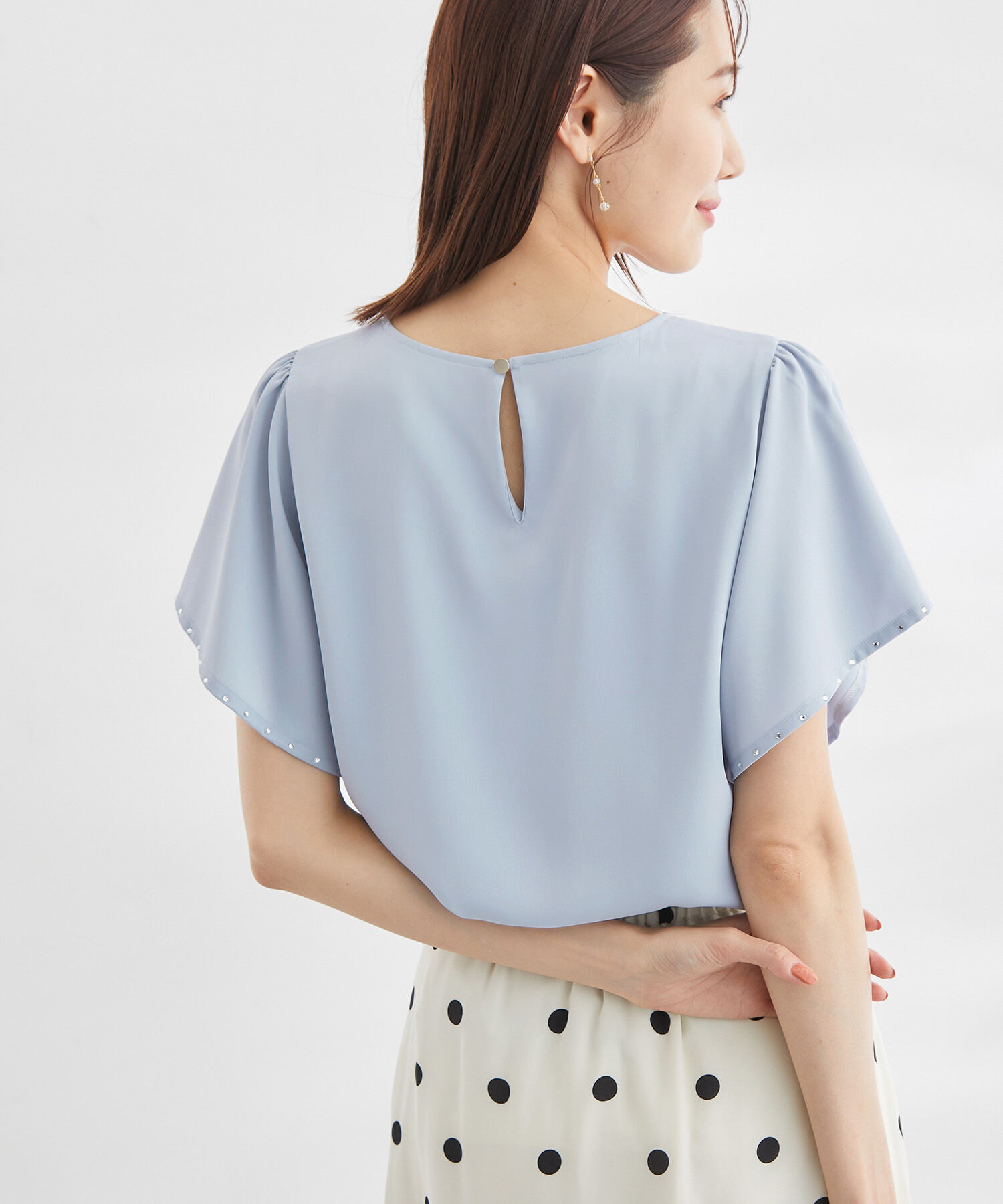 Rope&rsquo;Picnic「洗える/ホットフィックスフレアスリーブブラウス」|シャツ・ブラウス|