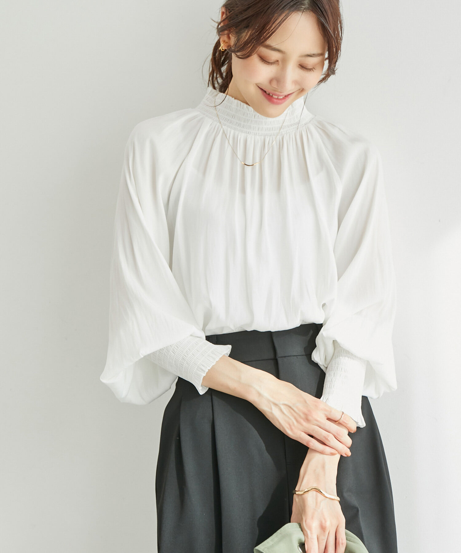 Rope&rsquo;Picnic「シャーリングフリルブラウス」|シャツ・ブラウス|