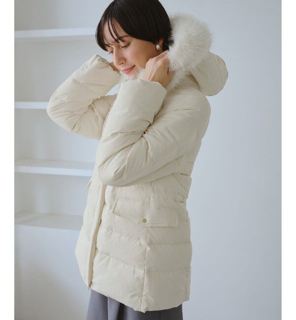 Rope&rsquo;Picnic「【GREEN DOWN/グリーンダウン】ファー付きダウンミドル丈コート/リンクコーデ」|ダウン|