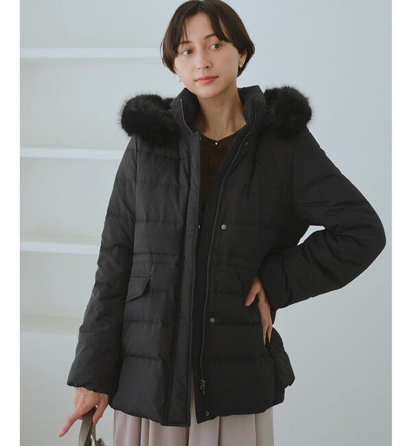 Rope&rsquo;Picnic「【GREEN DOWN/グリーンダウン】ファー付きダウンミドル丈コート/リンクコーデ」|ダウン|