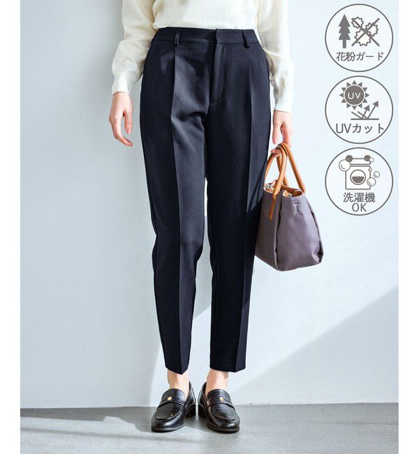 Rope&rsquo;Picnic「【WEB限定カラー】360&deg;ウルトラストレッチ テーパードパンツ/花粉ガード・セットアップ対応」|チノ|ネイビー(40)