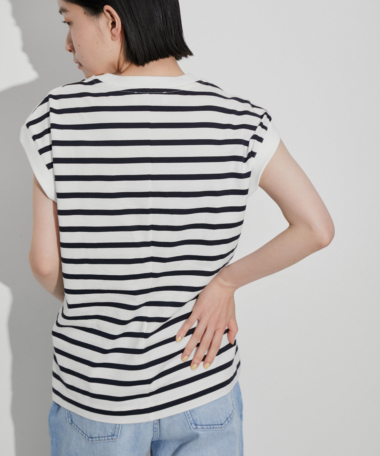 ADAM ET ROPE'「【サステナブル・洗える】ウエストシェイプジャージプルオーバー」|Tシャツ・カットソー|