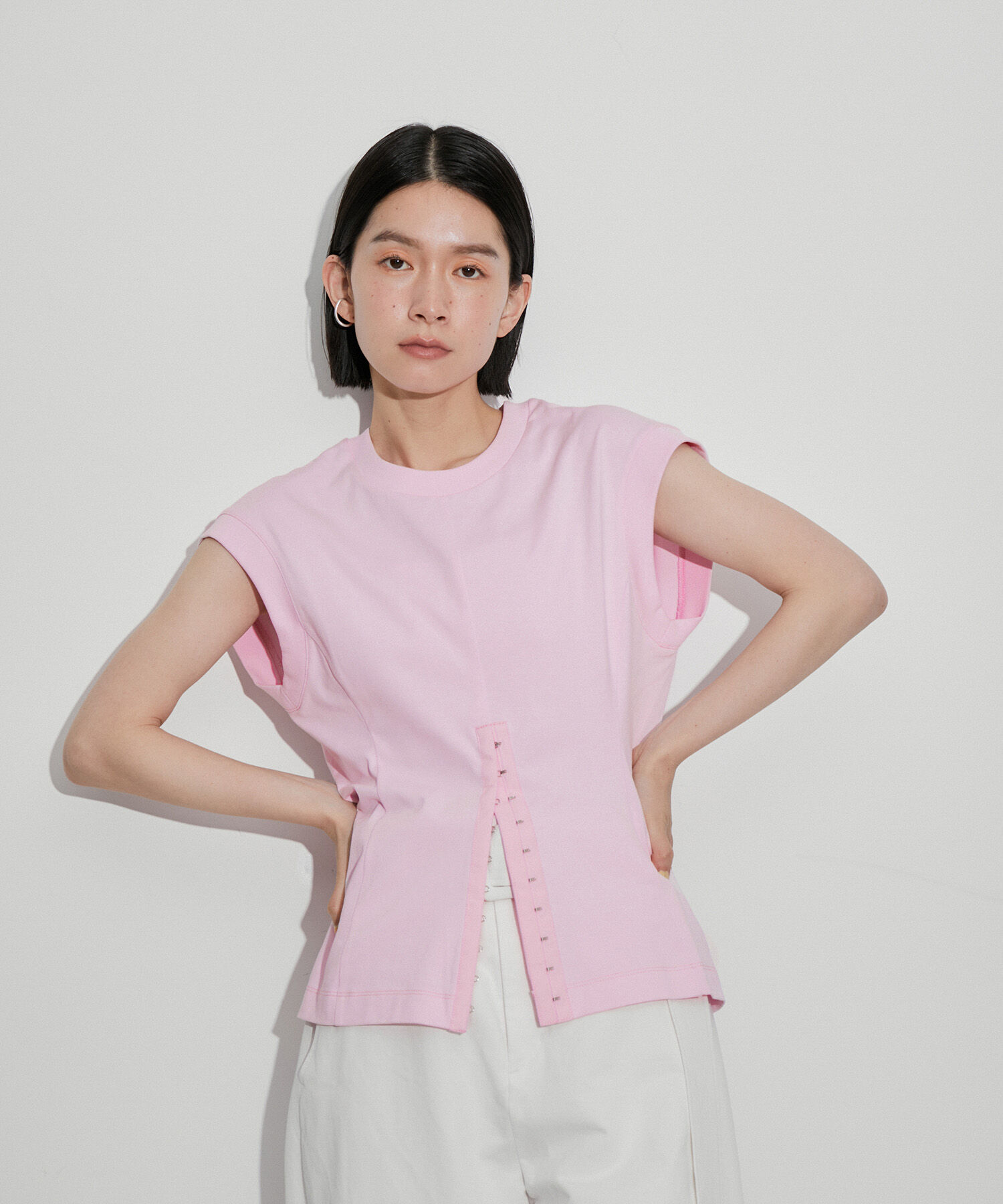 ADAM ET ROPE'「【サステナブル・洗える】ウエストシェイプジャージプルオーバー」|Tシャツ・カットソー|