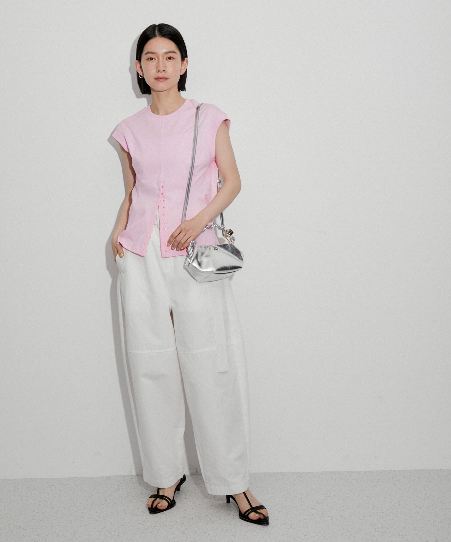 ADAM ET ROPE'「【サステナブル・洗える】ウエストシェイプジャージプルオーバー」|Tシャツ・カットソー|