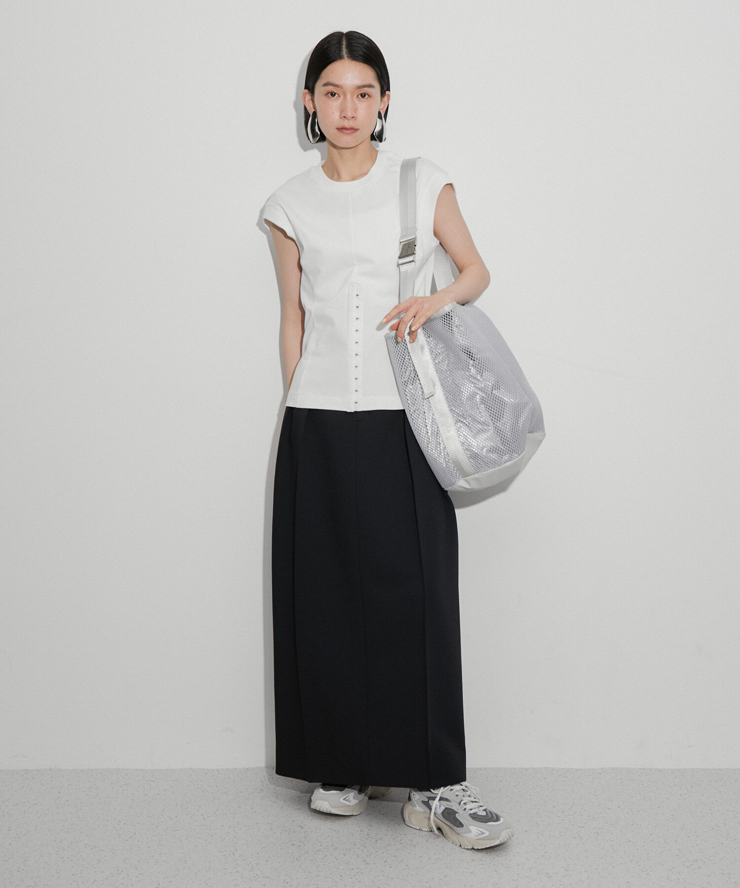 ADAM ET ROPE'「【サステナブル・洗える】ウエストシェイプジャージプルオーバー」|Tシャツ・カットソー|