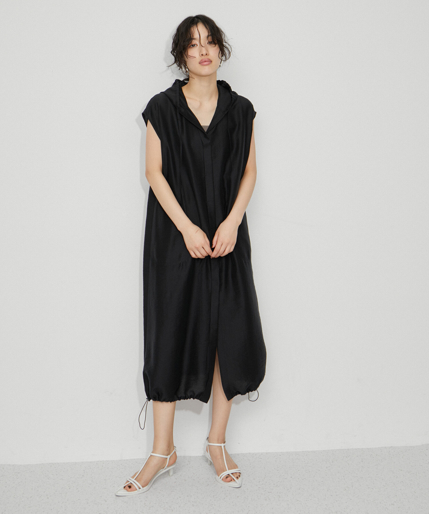 ADAM ET ROPE'「【サステナブル】フーディーシャツワンピース」|ワンピース|