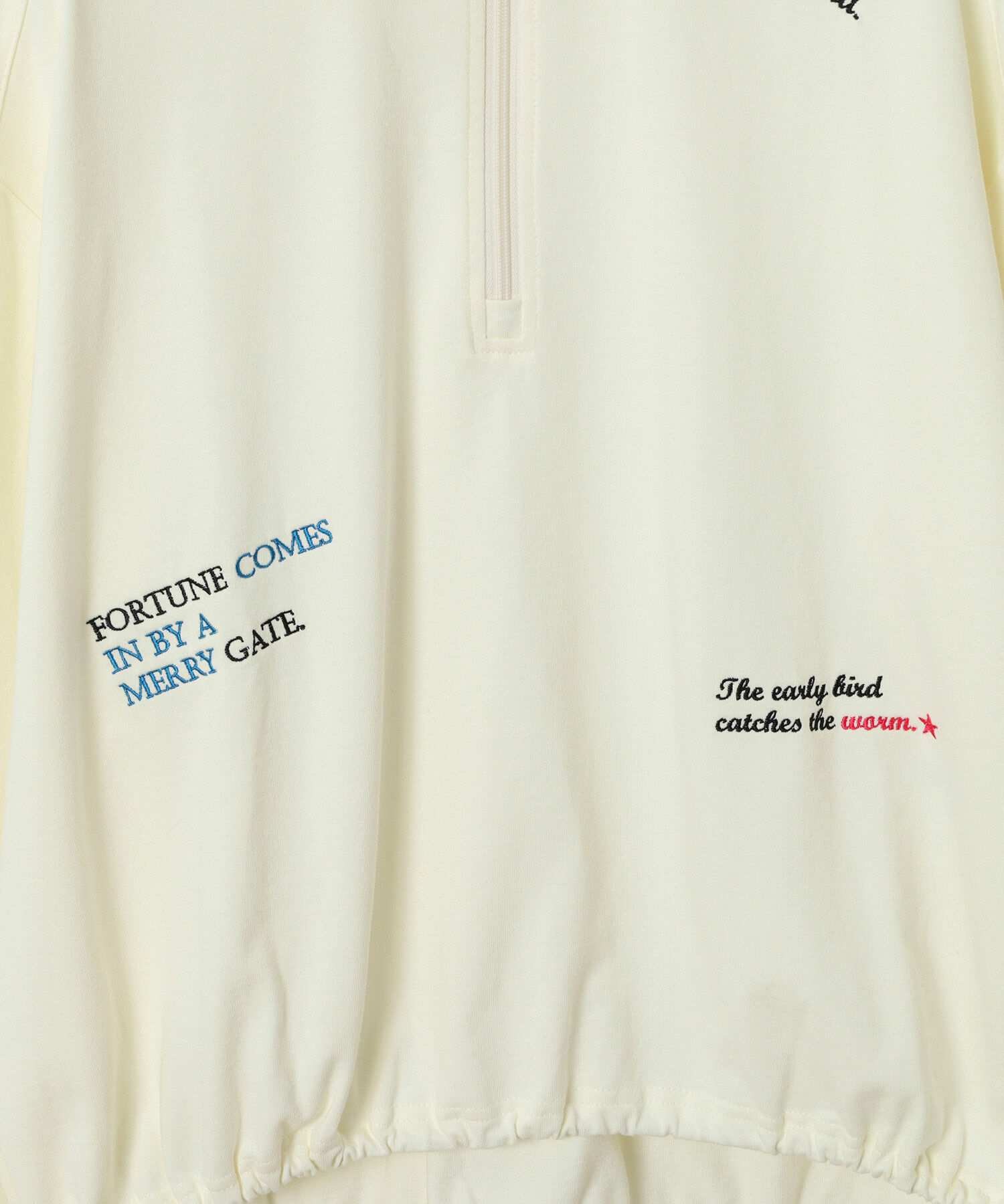 ADAM ET ROPE'「【WEB限定・洗える】ミックスロゴ刺繍ハーフジップロンT」|Tシャツ・カットソー|