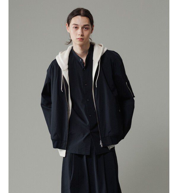 ADAM ET ROPE'「ストレッチナイロン ボンバージャケット / MA-1 / 接触冷感 / セットアップ対応」|ブルゾン・スタジャン|クロメイン
