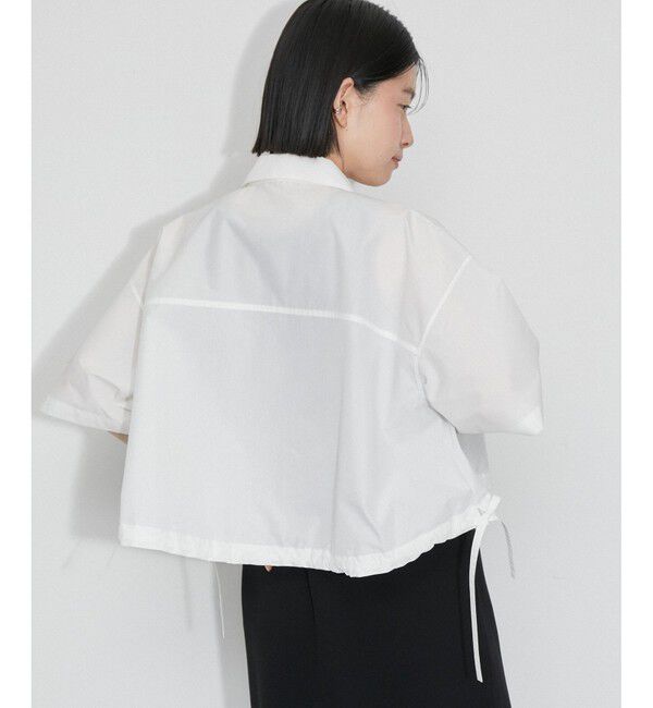 ADAM ET ROPE'「【逸品】・【サステナブル】クロップドギャザリングシャツ」|シャツ・ブラウス|