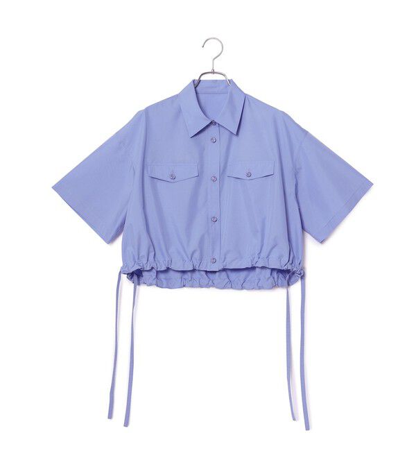 ADAM ET ROPE'「【逸品】・【サステナブル】クロップドギャザリングシャツ」|シャツ・ブラウス|