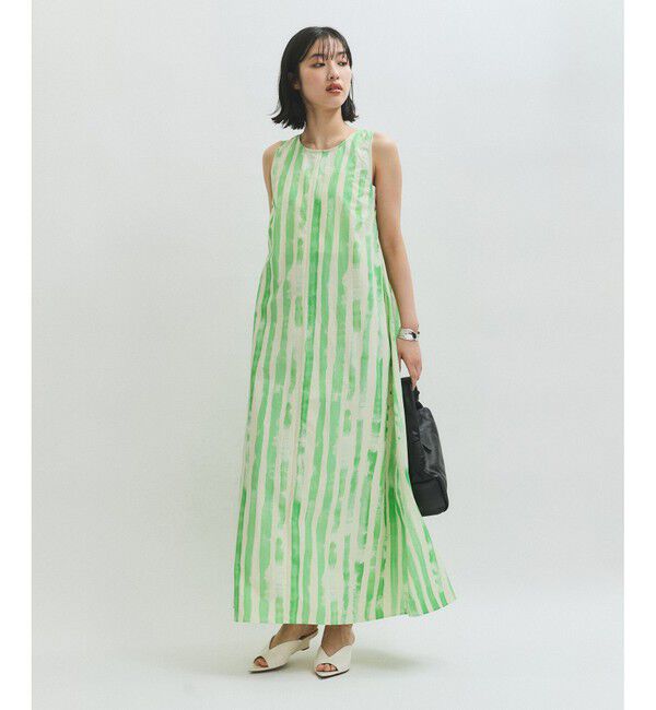 ADAM ET ROPE'「ロールペイントストライプワンピース」|ワンピース|グリーンサブ(35)
