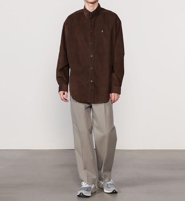 GYMPHLEX「Gymphlex | コーデュロイ ボタンダウン長袖ワイドシャツ MEN」|シャツ・ブラウス|