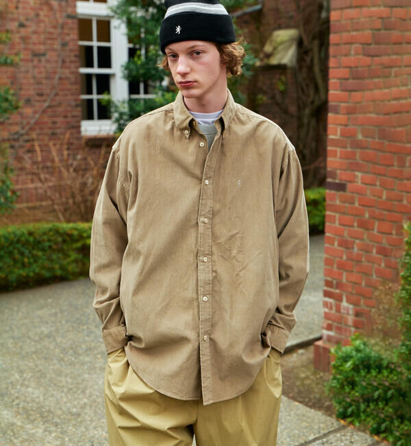 GYMPHLEX「Gymphlex | コーデュロイ ボタンダウン長袖ワイドシャツ MEN」|シャツ・ブラウス|