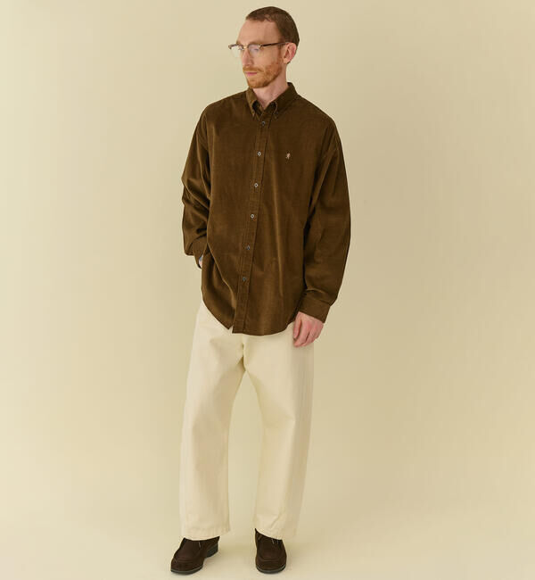 GYMPHLEX「Gymphlex | コーデュロイ ボタンダウン長袖ワイドシャツ MEN」|シャツ・ブラウス|