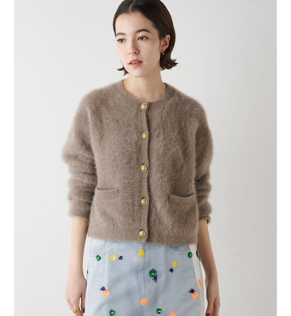  「カシミヤ混ファーニットジャケット」|ニット・セーター|