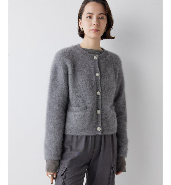  「カシミヤ混ファーニットジャケット」|ニット・セーター|