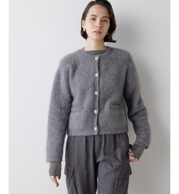  「カシミヤ混ファーニットジャケット」|ニット・セーター|