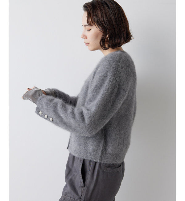  「カシミヤ混ファーニットジャケット」|ニット・セーター|