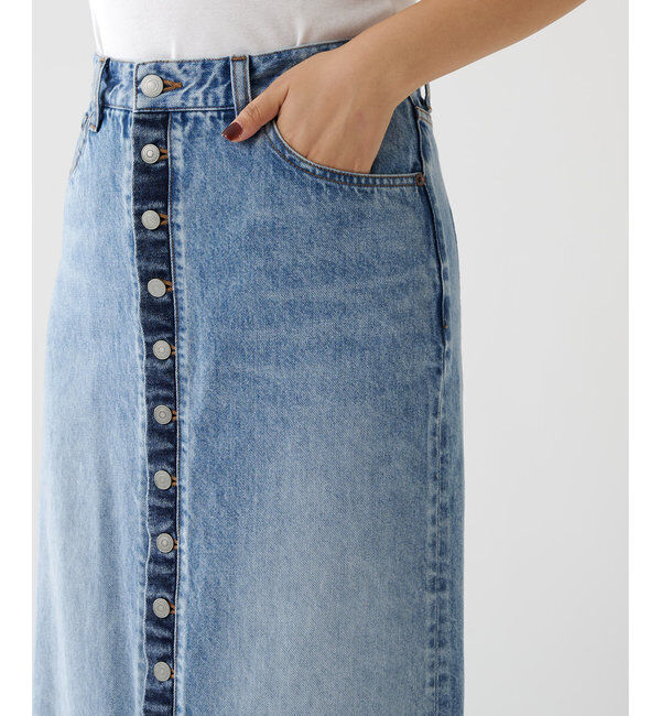  「ボタンデニムスカート」|スカート|