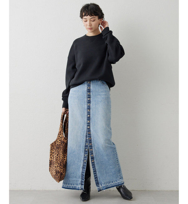  「ボタンデニムスカート」|スカート|