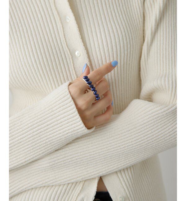 Hoaw.「【Hoaw.】Pearl double ring」|リング|シルバー系