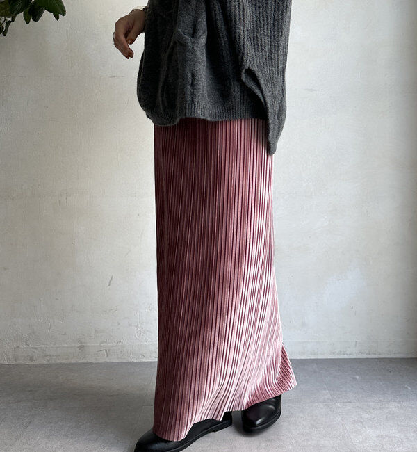  「【WEB限定】ベロアプリーツスカート」|スカート|