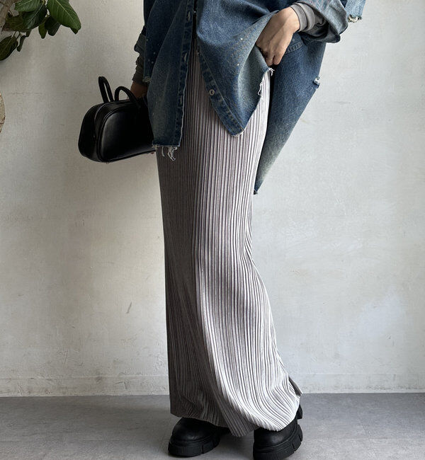  「【WEB限定】ベロアプリーツスカート」|スカート|