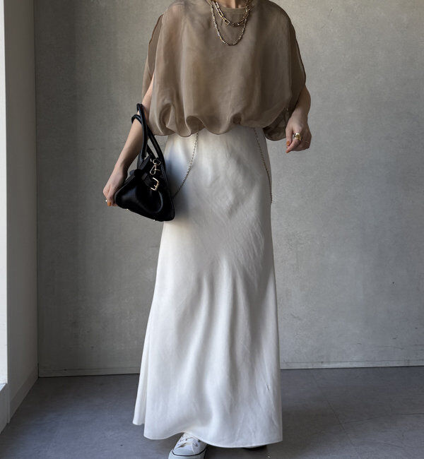  「【新色追加/WEB限定】オーガンジーレイヤードバルーントップス」|シャツ・ブラウス|