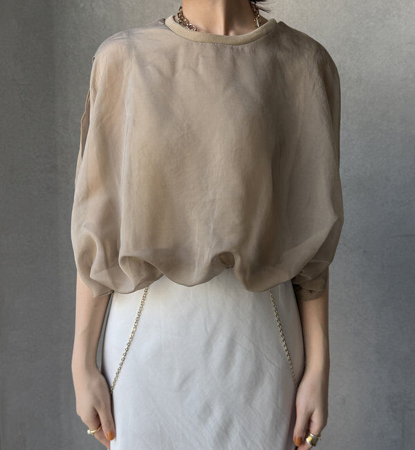  「【新色追加/WEB限定】オーガンジーレイヤードバルーントップス」|シャツ・ブラウス|