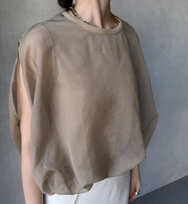  「【新色追加/WEB限定】オーガンジーレイヤードバルーントップス」|シャツ・ブラウス|