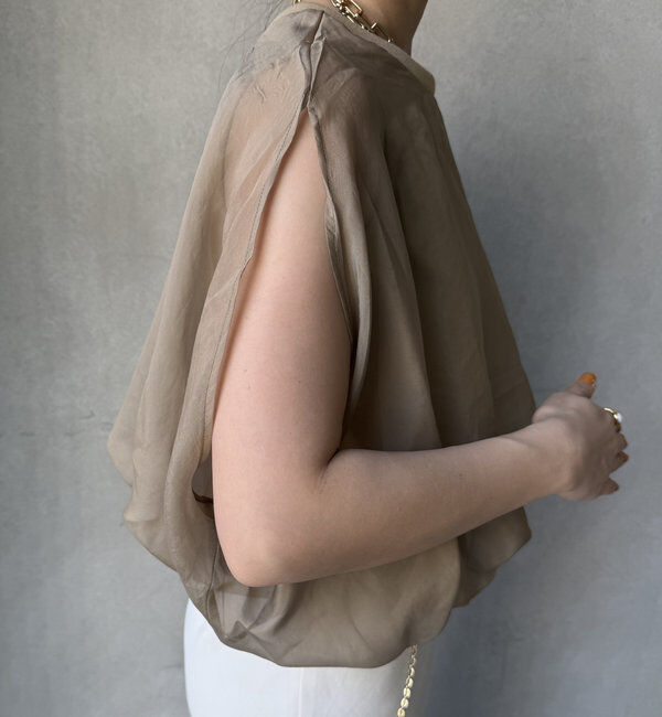  「【新色追加/WEB限定】オーガンジーレイヤードバルーントップス」|シャツ・ブラウス|