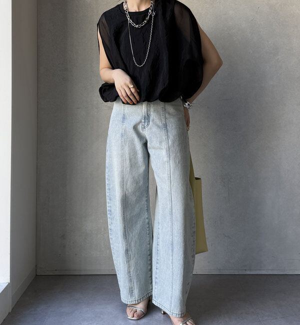  「【新色追加/WEB限定】オーガンジーレイヤードバルーントップス」|シャツ・ブラウス|