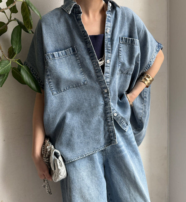  「リヨセルデニムバック切替シャツ」|シャツ・ブラウス|