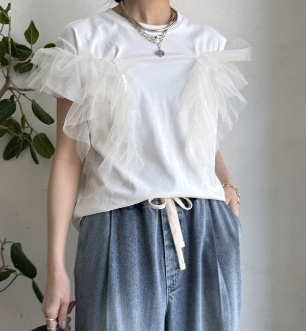  「【WEB限定】2WAYフリルTEE」|Tシャツ・カットソー|
