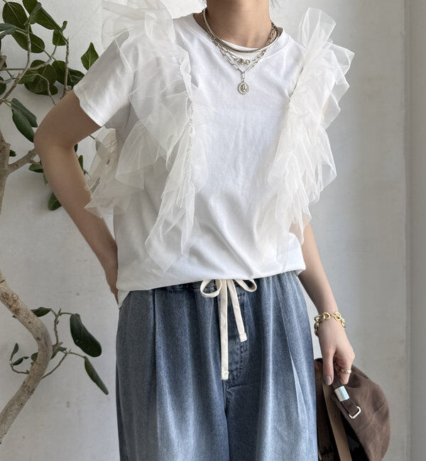  「【WEB限定】2WAYフリルTEE」|Tシャツ・カットソー|
