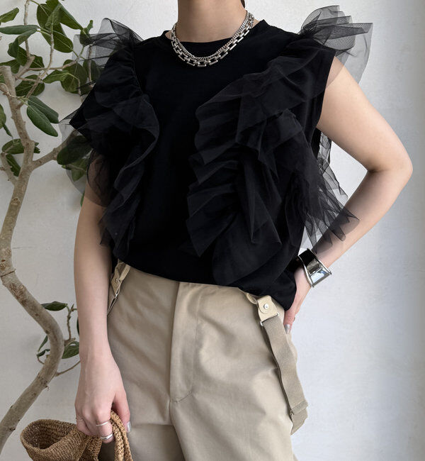  「【WEB限定】2WAYフリルTEE」|Tシャツ・カットソー|