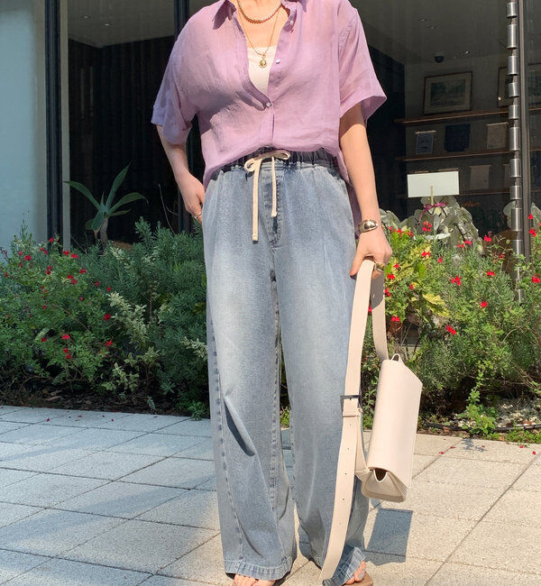  「リネンハーフスリーブシャツ」|シャツ・ブラウス|