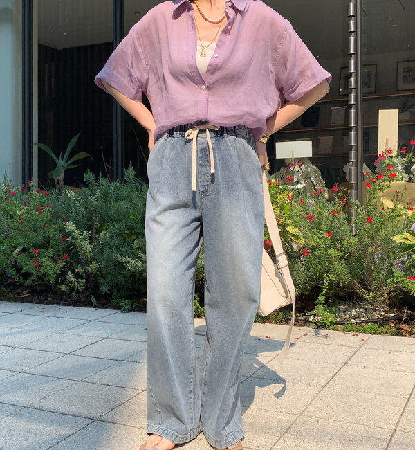  「リネンハーフスリーブシャツ」|シャツ・ブラウス|