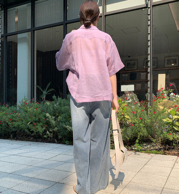  「リネンハーフスリーブシャツ」|シャツ・ブラウス|