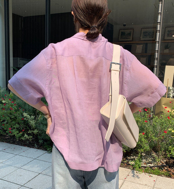  「リネンハーフスリーブシャツ」|シャツ・ブラウス|