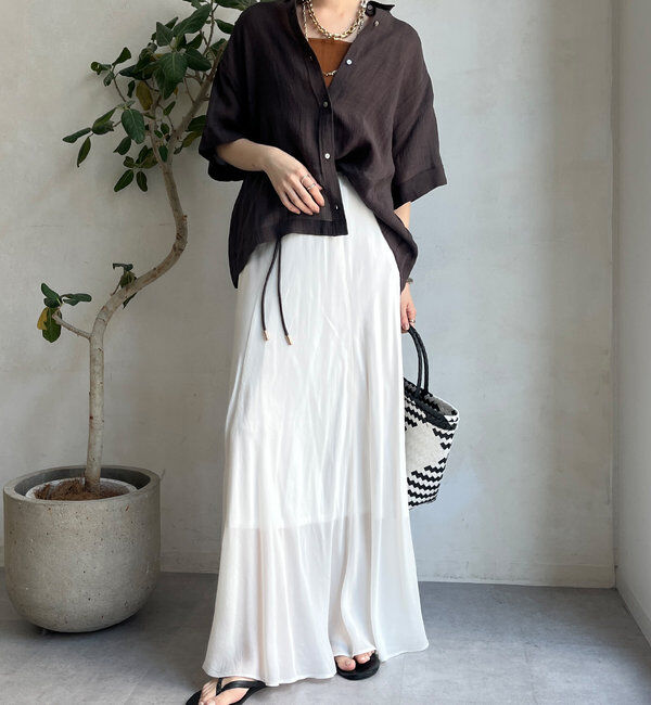  「リネンハーフスリーブシャツ」|シャツ・ブラウス|