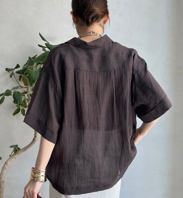  「リネンハーフスリーブシャツ」|シャツ・ブラウス|