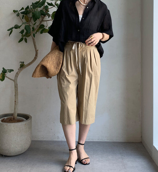  「リネンハーフスリーブシャツ」|シャツ・ブラウス|