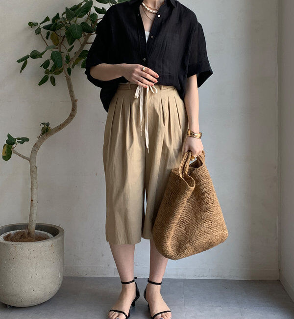  「リネンハーフスリーブシャツ」|シャツ・ブラウス|