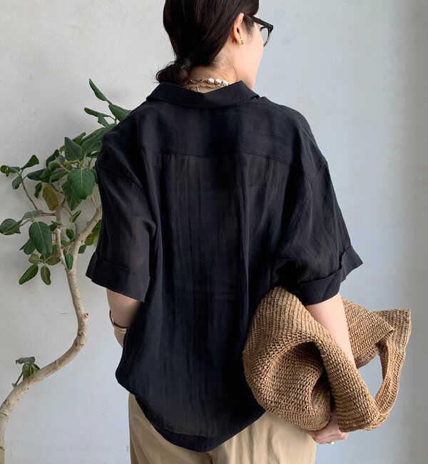  「リネンハーフスリーブシャツ」|シャツ・ブラウス|
