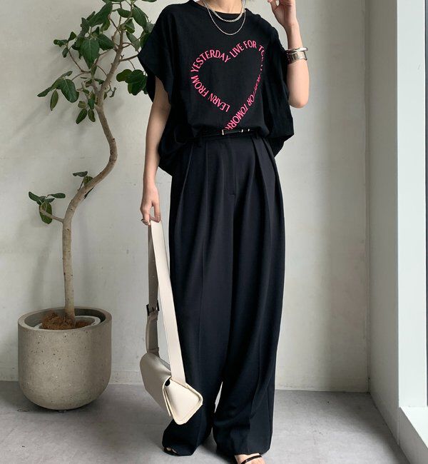  「【WEB限定】ハートタックスリーブTEE」|Tシャツ・カットソー|